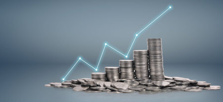 Stock market forex trading graph candlestick chart suitable for financial investment concept...