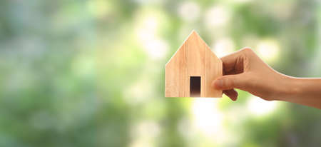 House Residential Structure in hand .business home ideaの写真素材