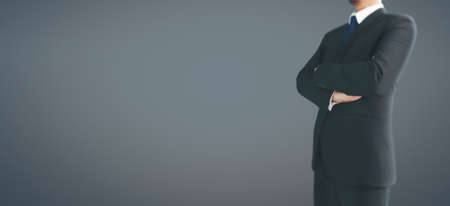 People businessman in dark grey suit.business ideaの写真素材
