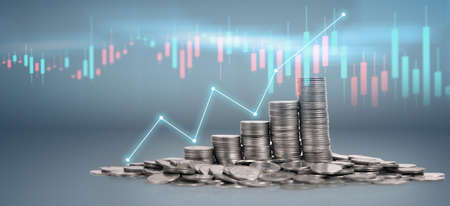 Stock market forex trading graph candlestick chart suitable for financial investment concept ,business chart  ideaの写真素材