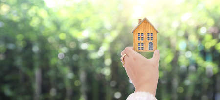 House Residential Structure in a hand ,business home ideaの写真素材