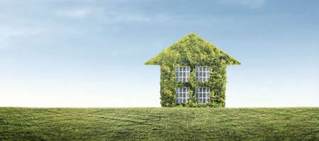 Eco model house green, home  green leavesの写真素材