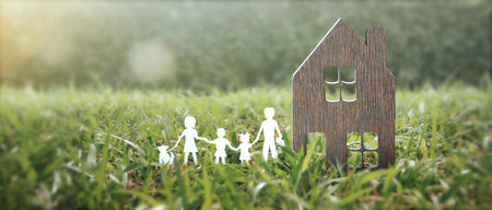 Model of detached miniature house  mock up. property real estate investment conceptの写真素材