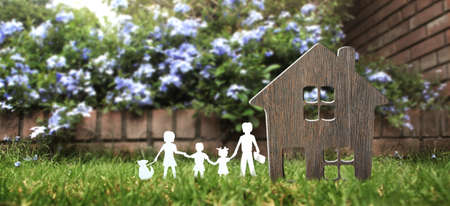Model of detached miniature house  mock up. property real estate investment conceptの写真素材