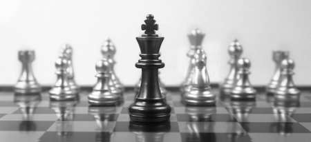 Chess board game concept of business ideas and competition and strategy concep and finance moneyの写真素材