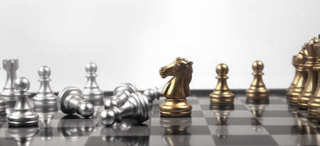 Chess board game concept of business ideas and competition and strategy concep and finance moneyの写真素材