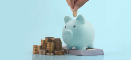 Piggy bank and finance money savingの写真素材