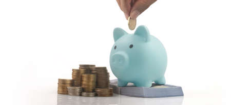 Piggy bank and finance money savingの写真素材