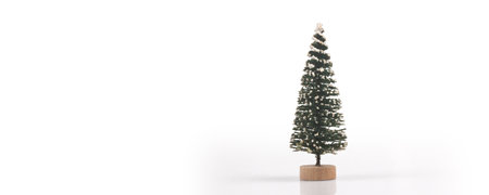 Small and lovely decorated artificial Christmas treeの写真素材