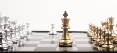Chess board game concept of business ideas and competition  strategy concept and finance moneyの写真素材