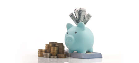Piggy bank and finance money savingの写真素材