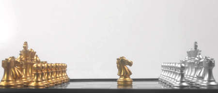 Chess board game concept of business ideas and competition and strategy concep and finance moneyの写真素材