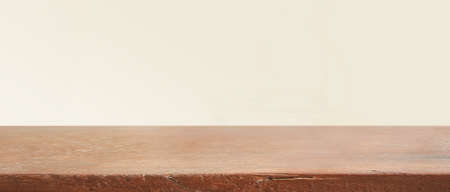 Wood shelves and brick wall background. for put product and some thingの写真素材