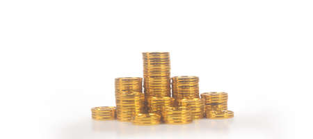 Stack of coin with trading graph, financial investment conceptの写真素材