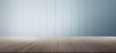 Wood shelves on Cement wall background.For put product and some thingの写真素材