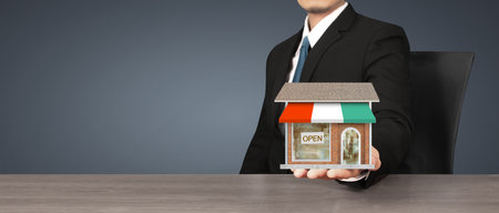House Residential Structure in  hand ,business home ideaの写真素材