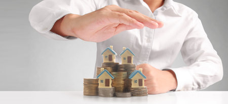 House Residential Structure in  hand ,business home ideaの写真素材