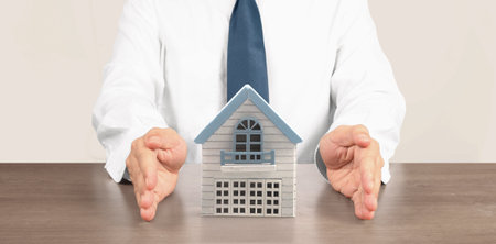 House Residential Structure in  hand ,business home ideaの写真素材
