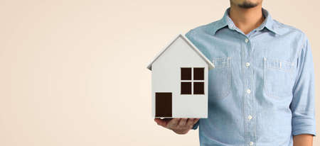 House Residential Structure in a hand ,business home ideaの写真素材