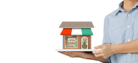 House Residential Structure in a hand ,business home ideaの写真素材