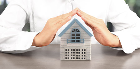 House Residential Structure in  hand ,business home ideaの写真素材