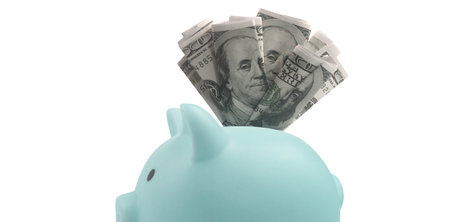 Coin with trading graph, financial investment concept and a Piggy bankの写真素材