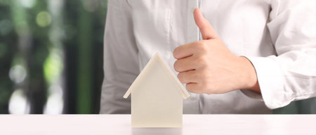 House Residential Structure in hand ,business home idea, model houseの写真素材