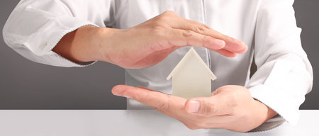 House Residential Structure in hand ,business home idea, model houseの写真素材
