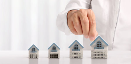 House Residential Structure in hand ,business home idea, model houseの写真素材