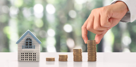 House Residential Structure in hand ,business home idea, model houseの写真素材
