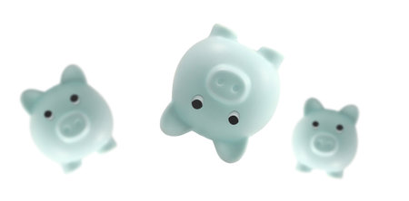 Piggy bank on space for text. saving money, crisis. Business or Retirement Savings, Financeの写真素材