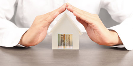 House Residential Structure in  hand ,business home ideaの写真素材