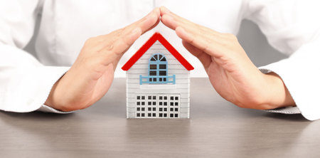House Residential Structure in  hand ,business home ideaの写真素材