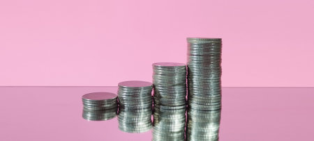 Investment growth financial success modern studio digital photography trendy environment close-up perspectiveの写真素材