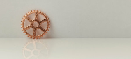 Spinning decorative wheel minimalist studio product photography modern aesthetic close-up artistic representationの写真素材