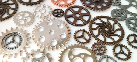 Exploring mechanical gears workshop image collection industrial environment close-up view engineering conceptsの写真素材
