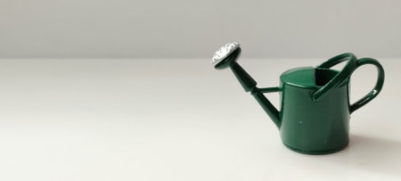 Watering plants action indoor setting still life image minimalist environment close-up view gardening conceptの写真素材