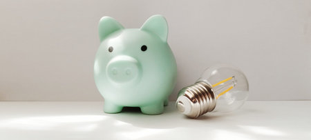 Financial savings strategies home office digital content minimalist environment close-up view money...