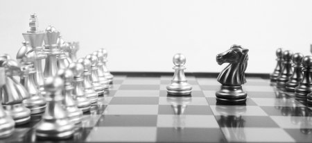 Chess board game concept of business ideas and competition  strategy concept and finance moneyの写真素材