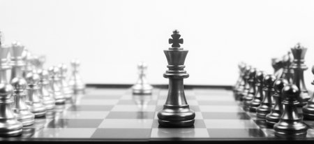 Chess board game concept of business ideas and competition  strategy concept and finance moneyの写真素材