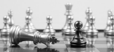 Chess board game concept of business ideas and competition  strategy concept and finance moneyの写真素材