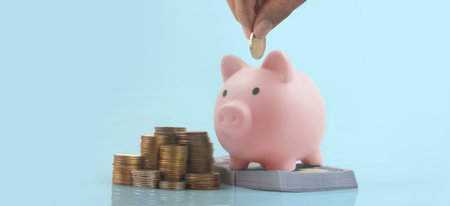 Piggy bank and finance money saving