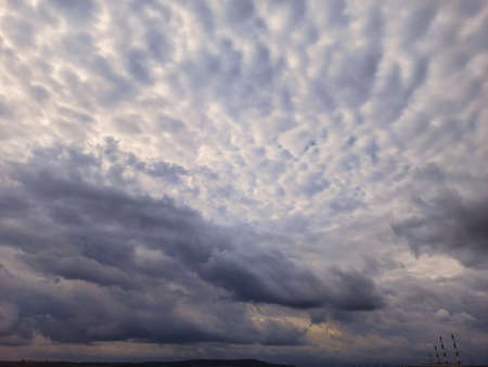 Clouds in the blue sky with place for text.の写真素材