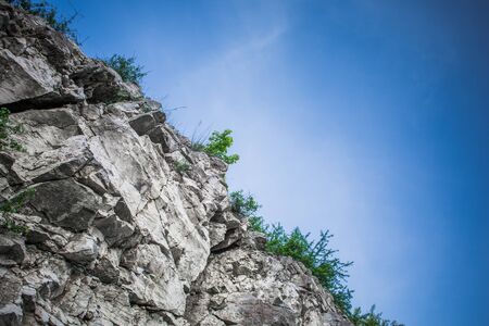 White Rocks and Cloudless Skyの写真素材