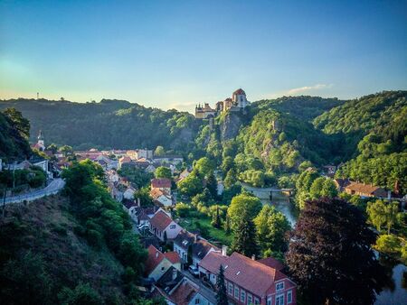 Beautiful city of Vranov nad Dyji in Czech Republicの写真素材