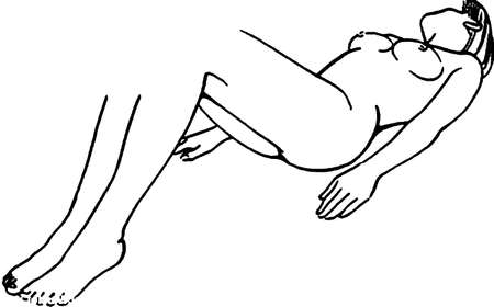 Tutorial of drawing a female body. Drawing the human body, step by step lessons. Female breast drawing tutorial. Drawing a woman's body with an emphasis on breasts.の写真素材