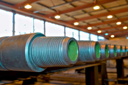 Pumped compressor pipes for the oil well. Oil and gas equipment.の写真素材