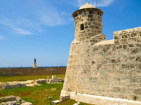 The defensive structure is a star fortress. Fort off the coast of Havana.の写真素材