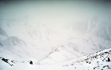 Mount Sayan in winter in the snow. The nature of the mountains is sayan.の写真素材