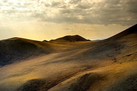 The altai mountains. The landscape of nature on the Altai mountains and in the gorges between the...